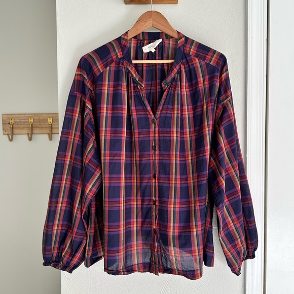 The Great. Melody Candy plaid button down blouse sz: 3/US Large - Picture 2 of 7